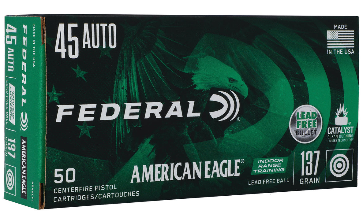 Federal AE45LF1 American Eagle IRT  45 ACP 137 gr Lead-Free IRT 50 Per Box/10 Cs