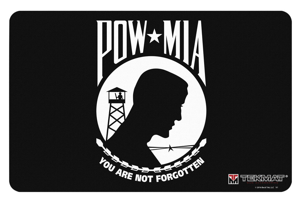 TekMat TEKR17POWMIA POW MIA Cleaning Mat Black/White Rubber 11"x17" "You Are Not Forgotten"