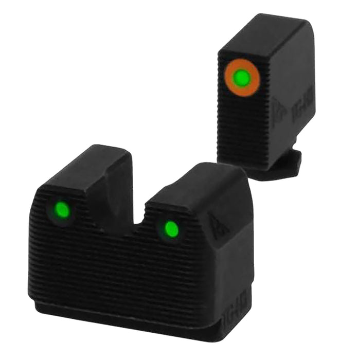 Rival Arms RA4A231G In-Line MOS Night Sights for G17/G19  Green Tritium Orange Outline Front Sight-Green Tritium White Outline Rear Sight