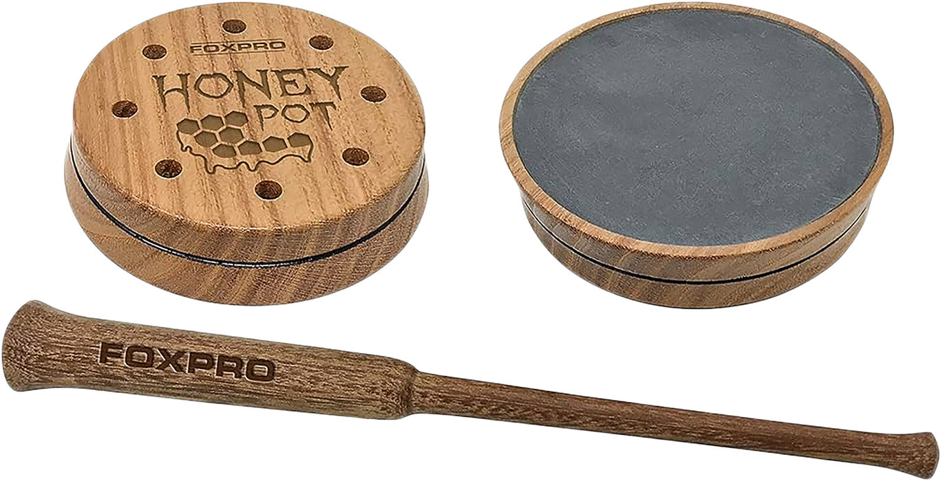 Foxpro HPSLATE Honey Pot  Friction Call Attracts Turkeys, Natural Honey Locust Wood/Slate