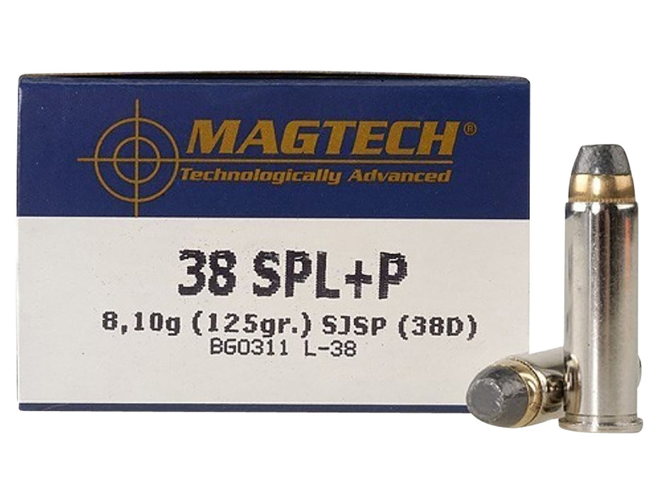 Magtech 38D Range/Training  38 Special +P 125 gr Semi-Jacketed Soft Point Flat 50 Per Box/20 Cs