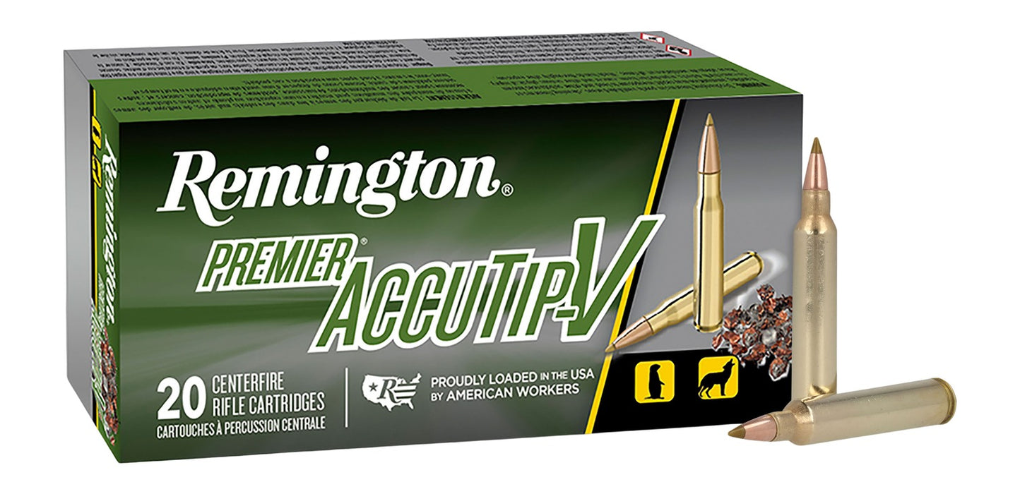 Remington Ammunition 29220 Premier Accutip-V 204Ruger 40gr AccuTip V Boat Tail 20 Per Box/10 Case