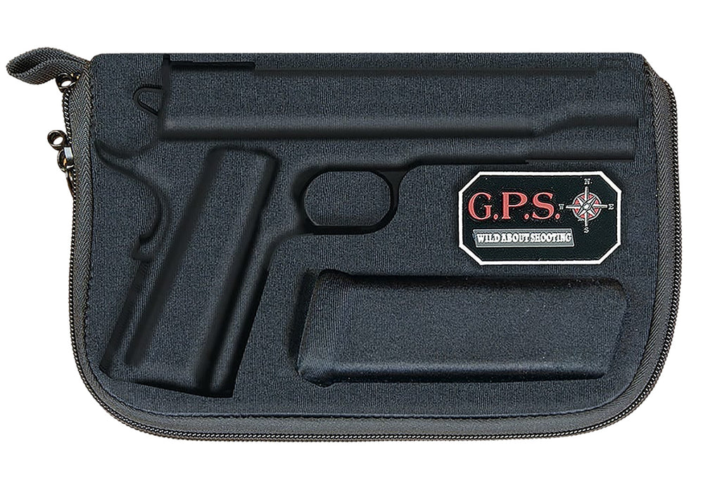 GPS Bags 907PC Custom Molded  w/ Lockable Zippers Internal Mag Holder & Black Finish for Glock 17/19/22/23/26/27