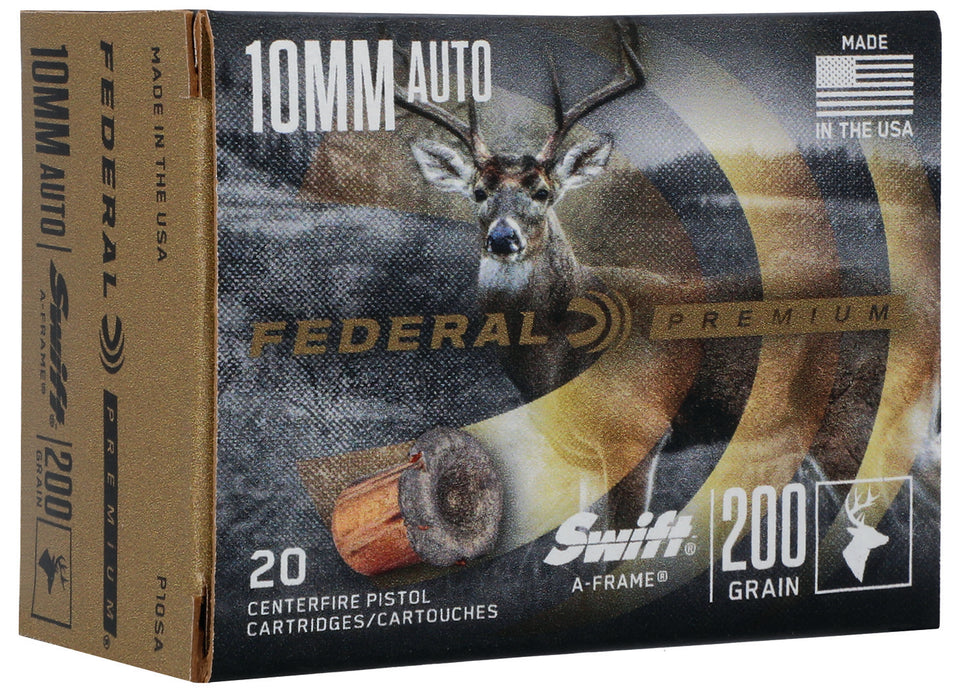 Federal P10SA Premium  10mmAuto 200gr Swift A Frame 20 Per Box/10 Case