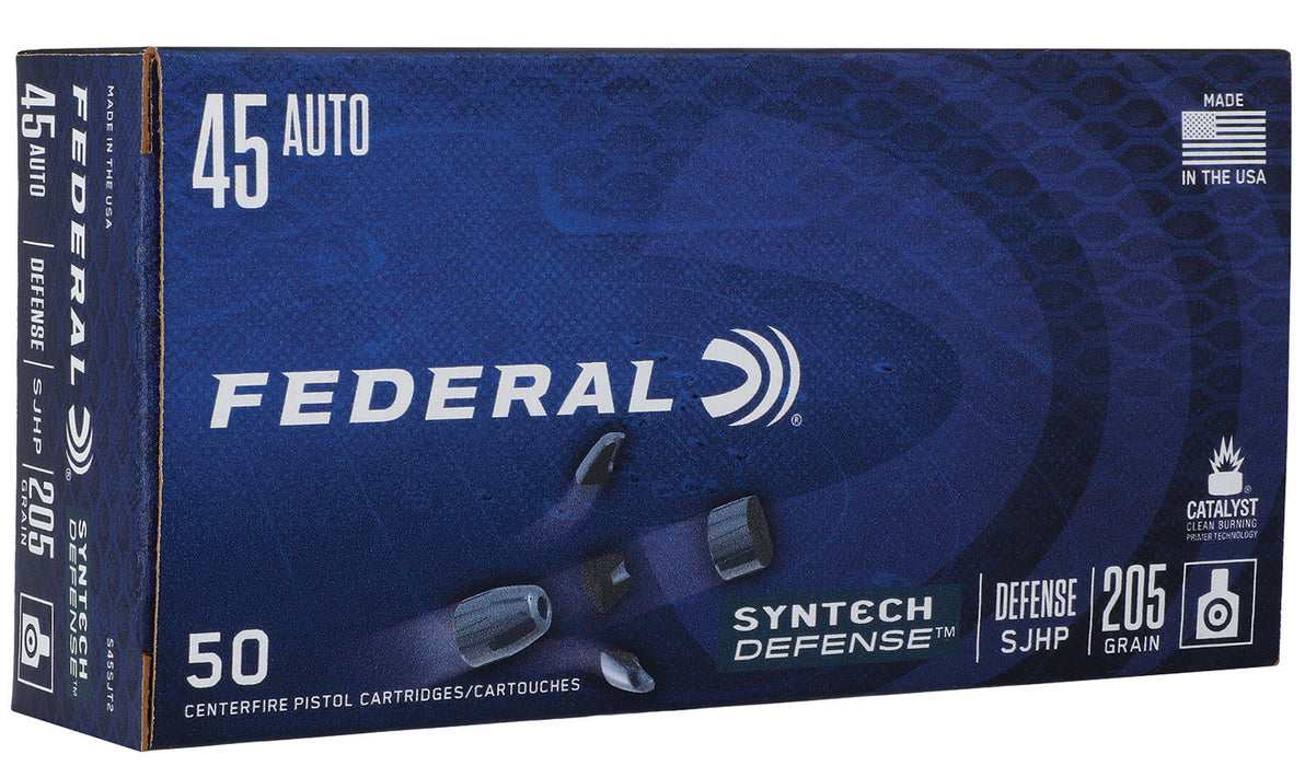 Federal S45SJT2 Syntech Defense 45ACP 205gr Segmented Jacketed Hollow Point 50 Per Box/10 Case