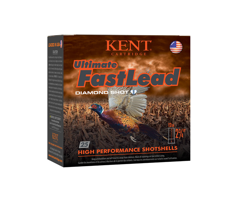 Kent Cartridge K122UFL424 Ultimate Fast Lead 12Gauge 2.75" 1 1/2oz 4Shot 25 Per Box/10 Case