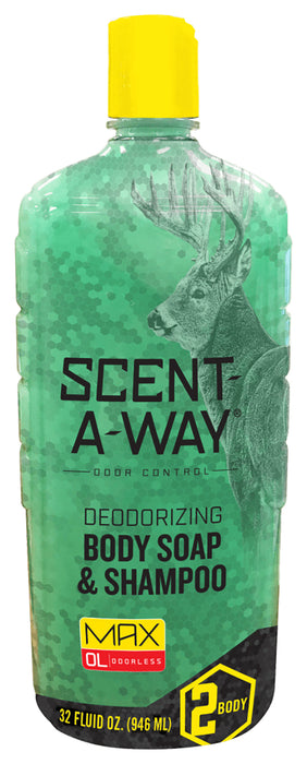 Scent-A-Way 07758 Shampoo/Body Wash  Odor Eliminator Odorless Scent Vegetable Proteins 32oz Bottle
