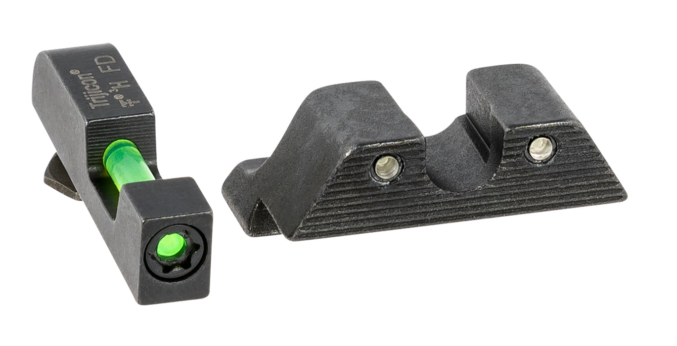 Trijicon 601102 DI Night Sight Set Green Tritium/Fiber Optic/Black Outline Front, Green Tritium Rear, Black Frame, Fits Most Glock *Does Not Fit MOS