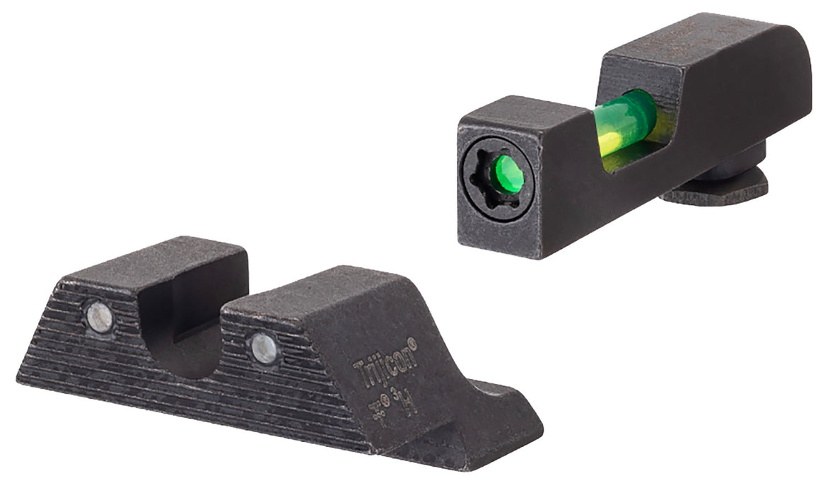Trijicon 601106 DI Night Sight Set Green Tritium/Fiber Optic/Black Outline Front, Green Tritium Rear, Black Frame, Fits Glock 42/43/43X/48 Excludes MOS