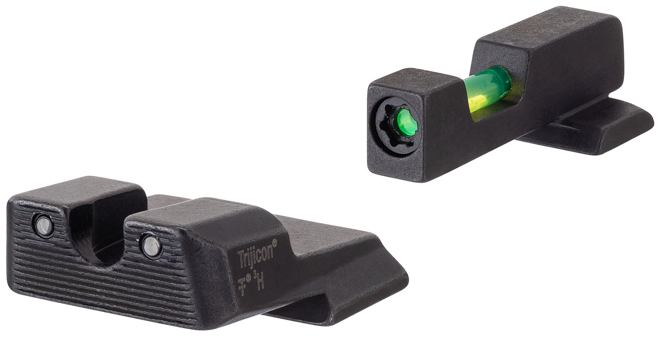 Trijicon 601110 DI Night Sight Set  Green/Tritium/Fiber Optic Front Sight-Green Tritium Black Outline Rear Sight Smith & Wesson M&P Shield/M&P Shield Plus