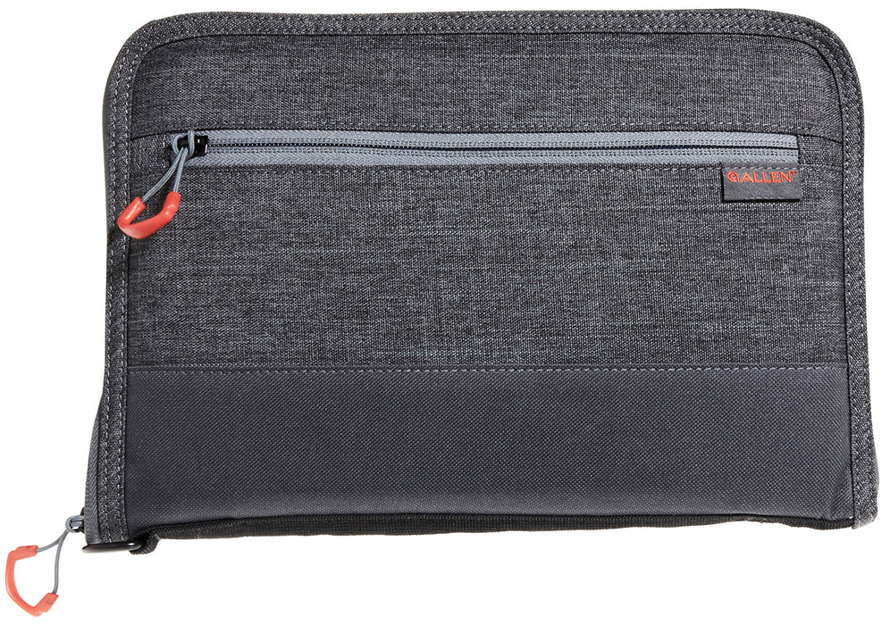 Allen 7757 Auto-Fit 2.0 Deluxe Handgun Case Gray w/Red Accents, Foam Padding, Knit Interior, Exterior Pocket  Finish for Most Full-Size Semi-Autos 11" L