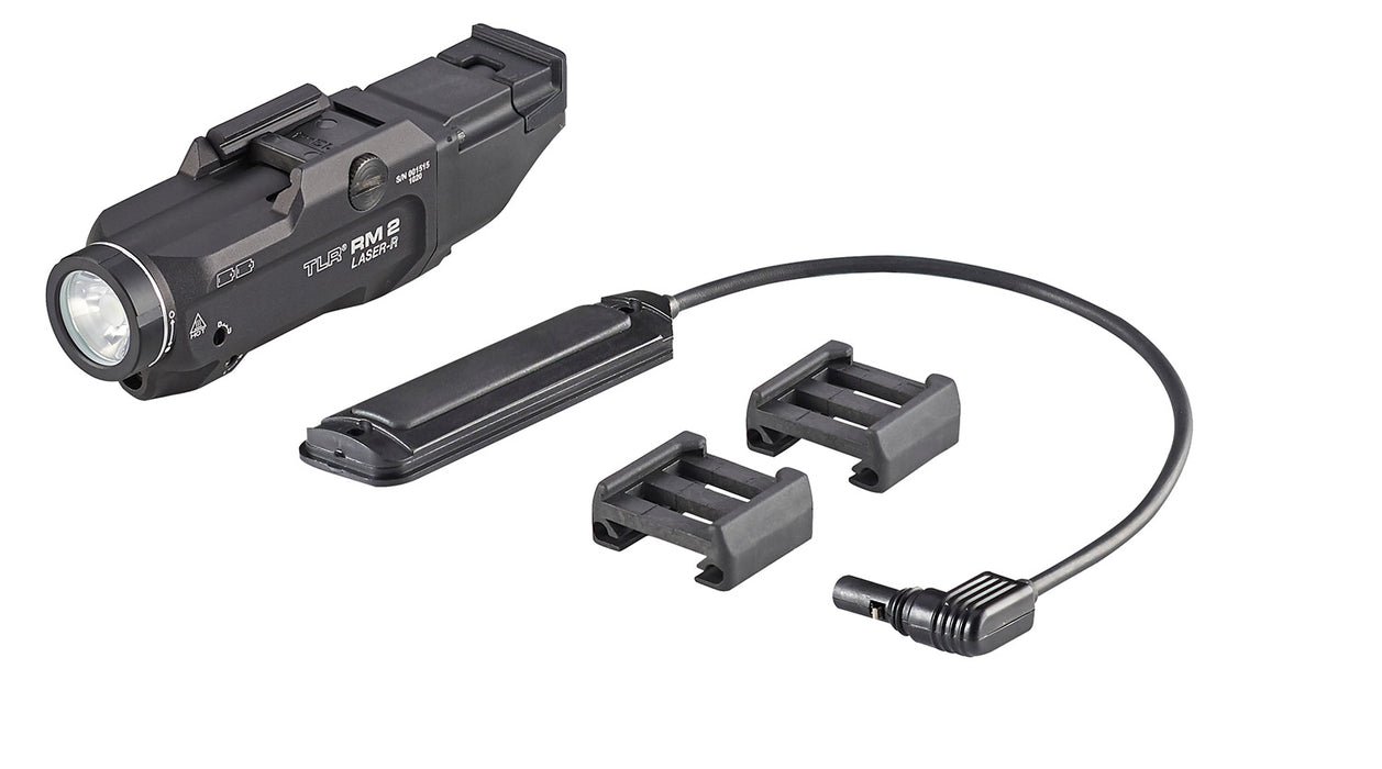 Streamlight 69447 TLR-2 RM w/Laser Black Aluminum, 1,000 Lumens White LED Bulb/Red Laser, 297 Meters Beam, Picatinny Rail Mount