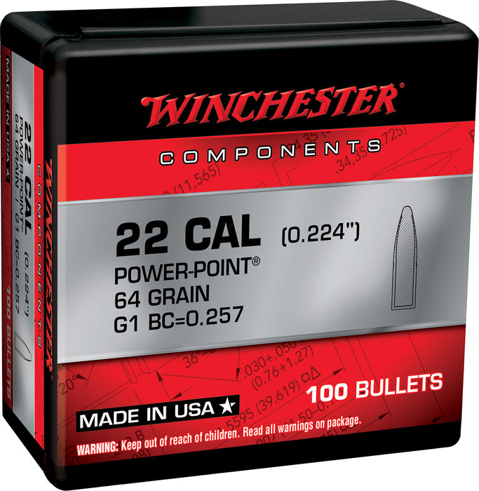 Winchester Ammo WB223PP64X Centerfire Rifle  223Rem 64gr Power Point 100 Per Box/10 Case