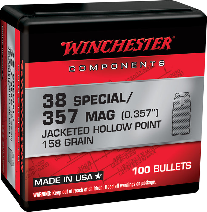 Winchester Ammo WB357H158X Centerfire Handgun Reloading 357Mag 158gr Jacketed Hollow Point 100 Per Box/10 Case
