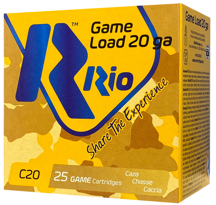 Rio Ammunition RC206 Game Load  20 Gauge 2.75" 1 oz 6 Shot 25 Per Box/ 10 Cs