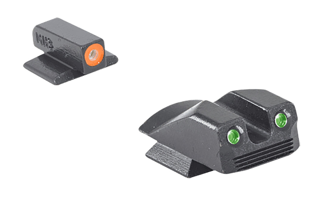 Meprolight USA 412293131 Hyper-Bright  Green Tritium Orange/Front Sight-Green Tritium, Black Frame Kimber 1911 Micro