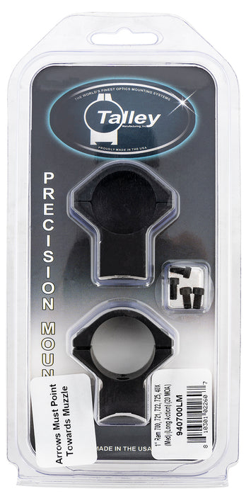 Talley 940700LM Scope Mount/Ring Combo  Black Anodized Aluminum 1" Tube Remington 700/721/722/725/40X Medium Rings Long Action 20 MOA