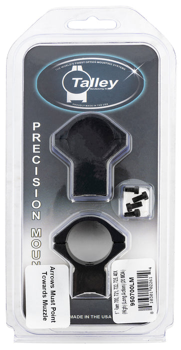 Talley 950700LM Scope Mount/Ring Combo  Black Anodized Aluminum 1" Tube Remington 700/721/722/725/40X High Rings Long Action 20 MOA