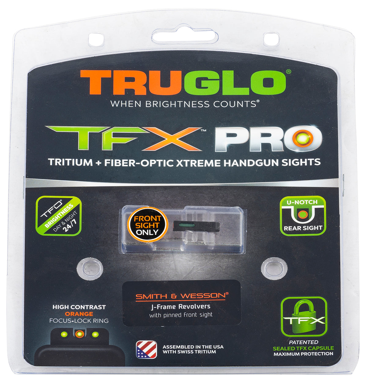 TruGlo TGTG13SJ1PC TFX Pro Black | Green Tritium & Fiber Optic Orange ...