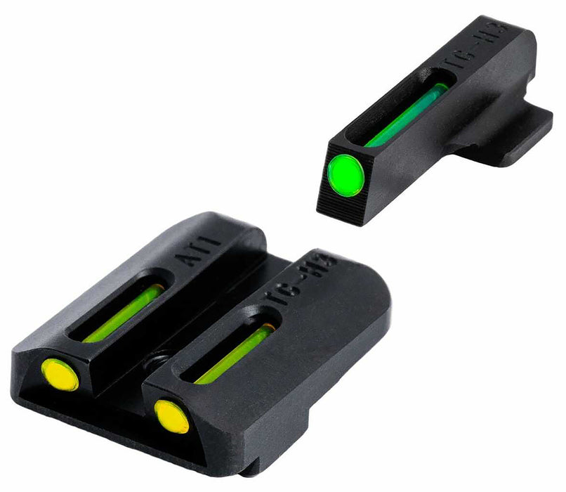 TruGlo TGTG131ST1Y TFO  Green/Tritium/Fiber Optic Front Sight-Yellow/Tritium/Fiber Optic Rear Sight Sig Sauer P-Series #8 Front/#8 Rear