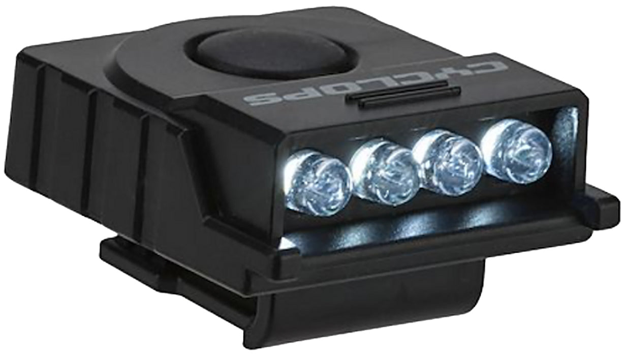 Cyclops CYCHCBLKW Ultimate Hat Clip Light  4 LED White LED Bulb Black Anodized 60 Meters Distance