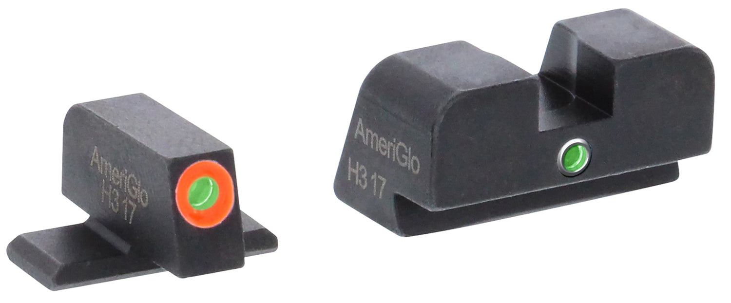AmeriGlo SG201 i-Dot Sight Set for SIG Sauer  Green Tritium Orange Outline Front Sight-Green Tritium Rear Sight