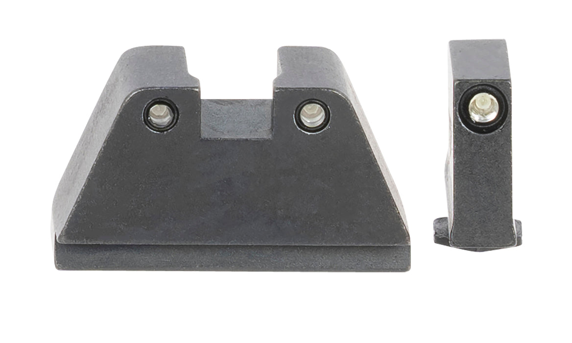 AmeriGlo GL814 Optic Compatible Sight Set for Glock  2XL Tall Green Tritium Black Outline Front Sight-Green Tritium Black Outline Rear Sight