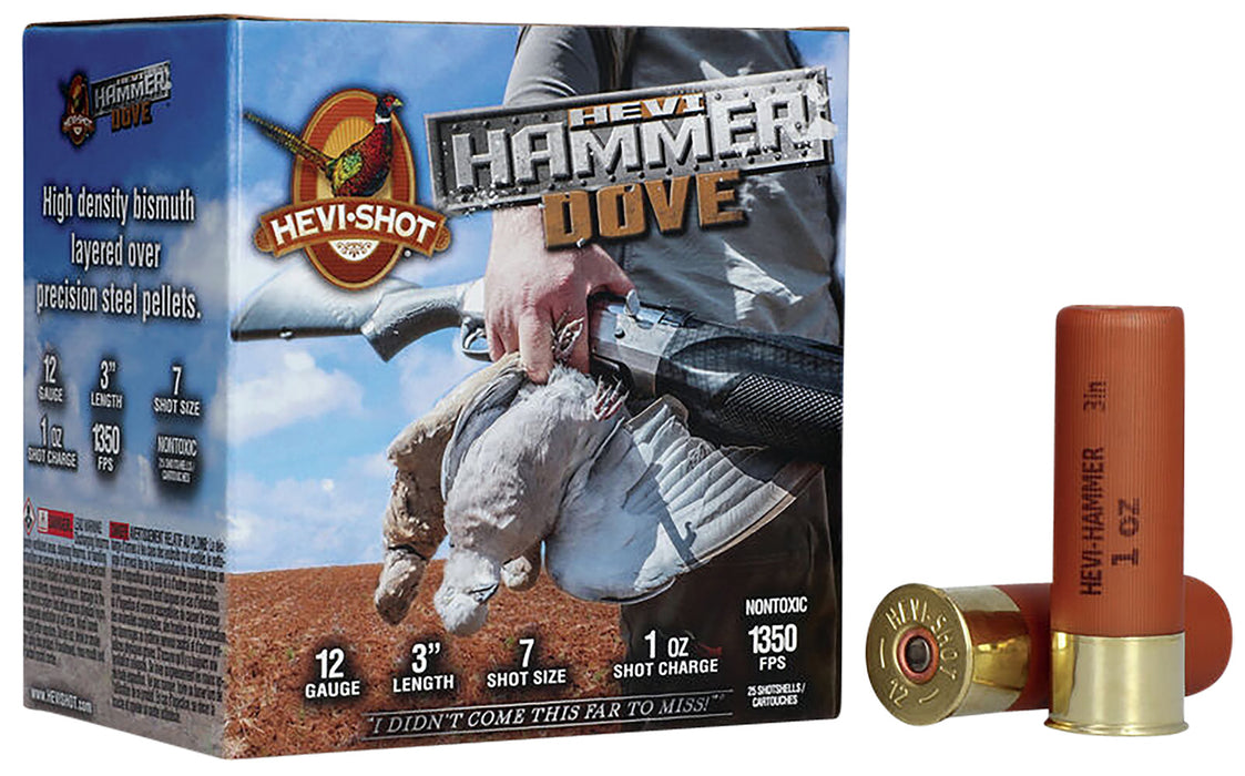 HEVI-Shot HS29137 HEVI-Hammer Dove 12Gauge 3" 1oz Steel/Bismuth 7Shot 25 Per Box/10 Case