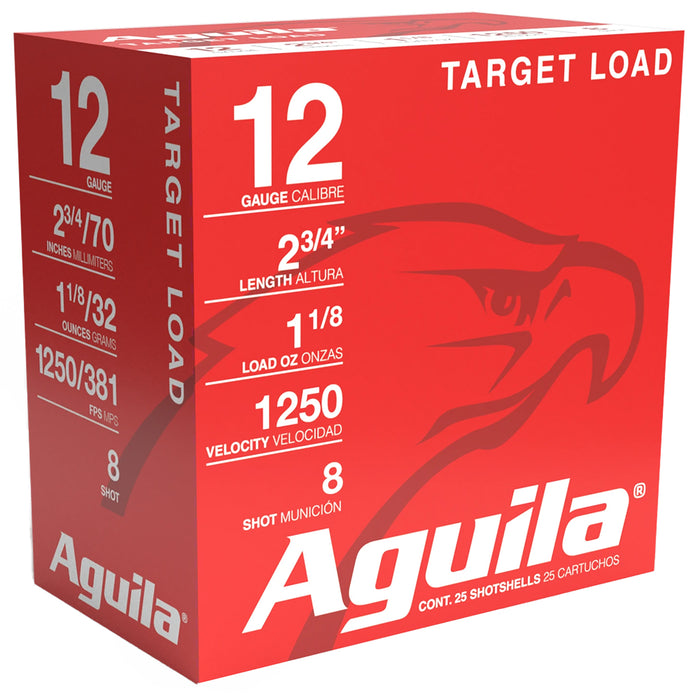 Aguila 1CHB1348 Competition Target 12 Gauge 2.75" 1 1/8 oz 8 Shot 25 Per Box/10 Cs