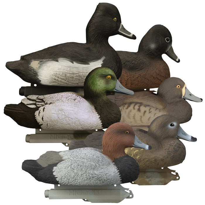 Higdon Outdoors 19994 Standard Diver Pack  Bluebill/Redhead/Ringneck Species Multi Color Foam Filled 6 Pack