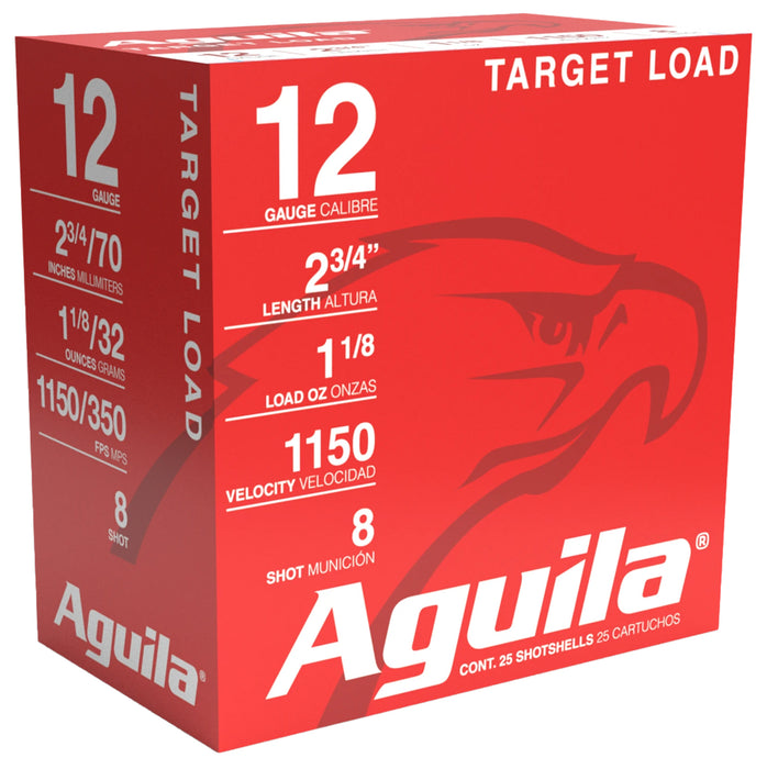 Aguila 1CHB1280 Competition Target 12 Gauge 2.75" 1 1/8 oz 8 Shot 25 Per Box/10 Cs