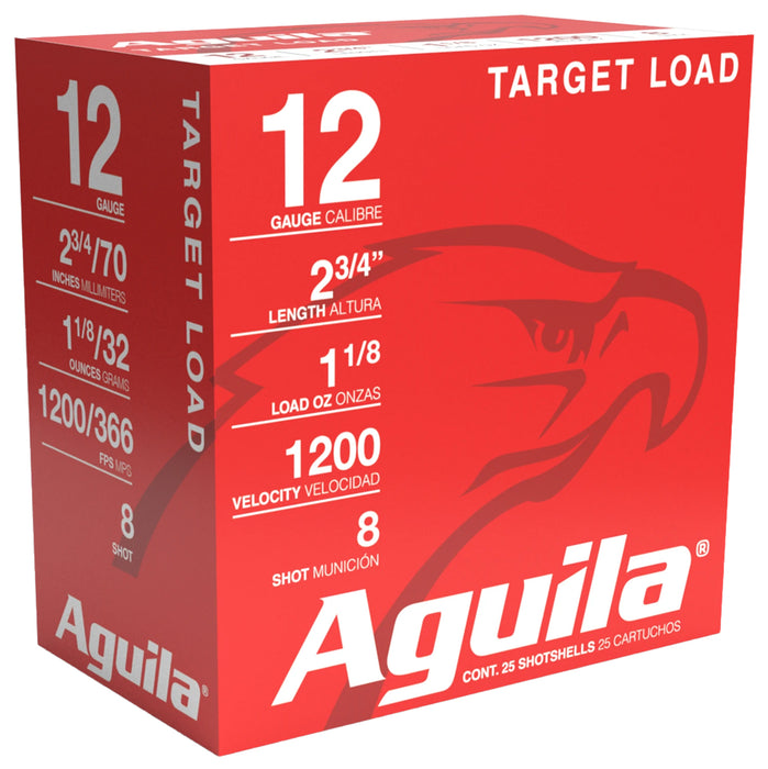 Aguila 1CHB1358 Competition Target 12 Gauge 2.75" 1 1/8 oz 8 Shot 25 Per Box/10 Cs
