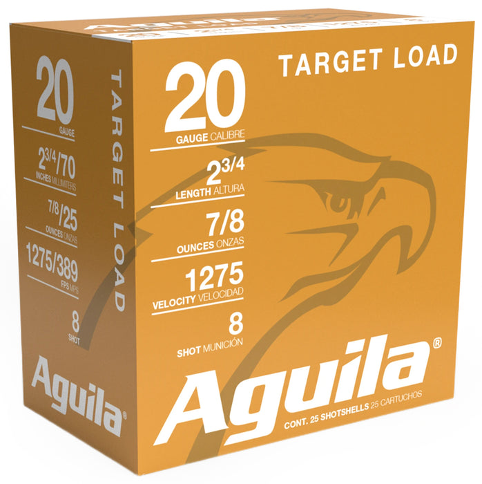 Aguila 1CHB2038 Competition Target 20 Gauge 2.75" 7/8 oz 8 Shot 25 Per Box/10 Cs
