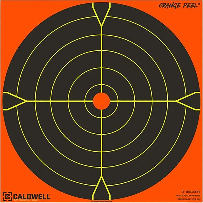 Caldwell 1166108 Orange Peel  Self-Adhesive Paper Black/Orange 5.50" Bullseye 25 Pack