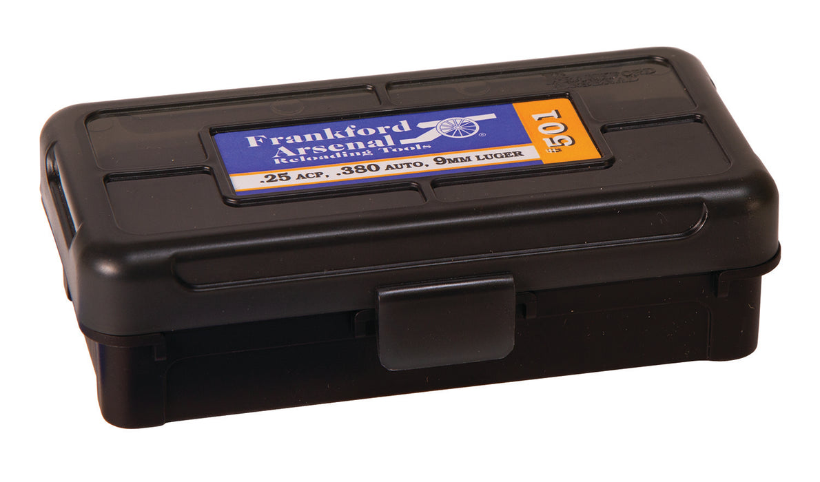 Frankford Arsenal 1083783 Hinge-Top Ammo Box 9mm/25/380ACP Black Polymer 50rd