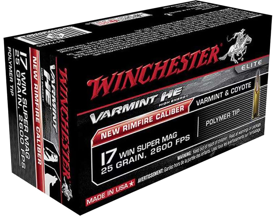 Winchester Ammo X17W25 Super X  17 WSM 25 gr Jacketed Hollow Point (JHP) 50 Bx/10 Cs