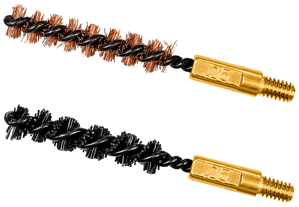 Otis FG325NB Bore Brush Set  6mm/250/243/257 Cal 8-32" Thread 2" Long Bronze/Nylon Bristles 2 Per Pkg