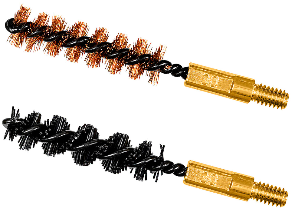 Otis FG330NB Bore Brush Set  7.62mm/30-06/30-30/308/300 Cal 8-32" Thread 2" Long Bronze/Nylon Bristles 2 Per Pkg