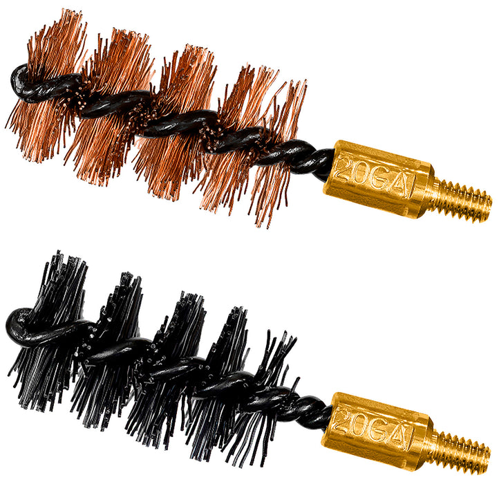 Otis FG520NB Bore Brush Set  20 Gauge Shotgun Firearm 2" Long Bronze/Nylon Bristles 2 Per Pkg