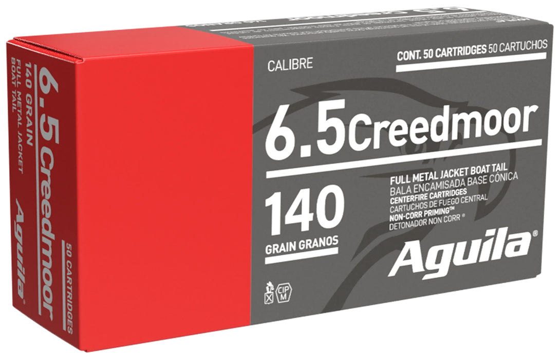 Aguila 1E650110 Target & Range  6.5 Creedmoor 140 gr Full Metal Jacket Boat-Tail (FMJBT) 20 Per Box/25 Cs
