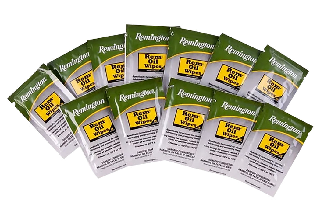 Remington Accessories 18411 Rem Oil  Cleans/Lubricates/Protects Single Pack Wipes 12 Per Pack