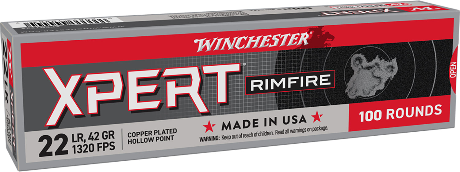 Winchester Ammo XPERT22X Xpert Rimfire 22LR 42gr Copper Hollow Point 100 Per Box/20 Case