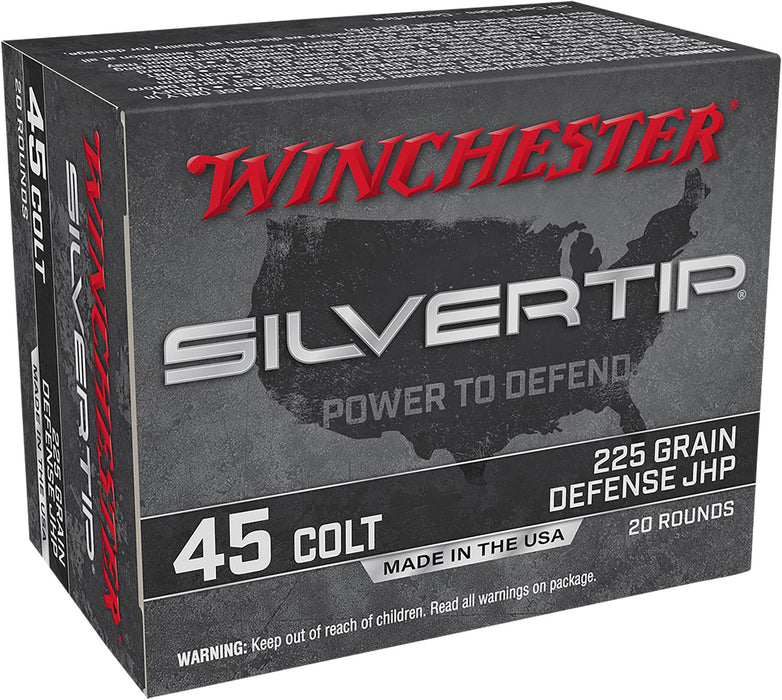 Winchester Ammo W45CST Silvertip  45Colt 225gr Silvertip Jacket Hollow Point 20 Per Box/10 Case