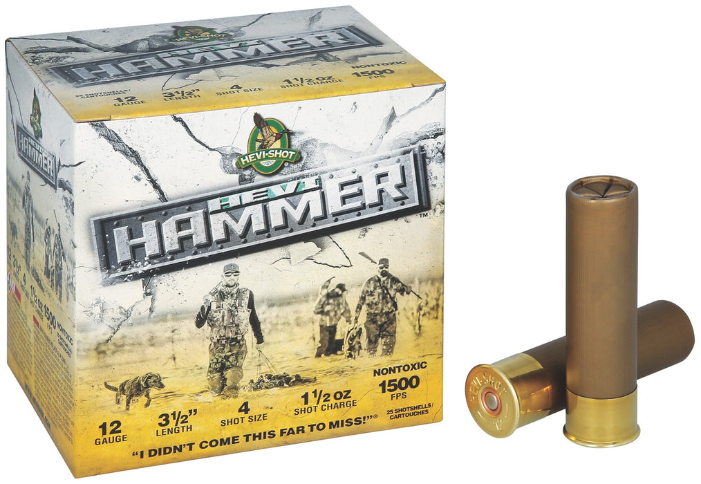 HEVI-Shot HS28304 HEVI-Hammer  12Gauge 3.50" 1 1/2oz 4Shot 25 Per Box/10 Case