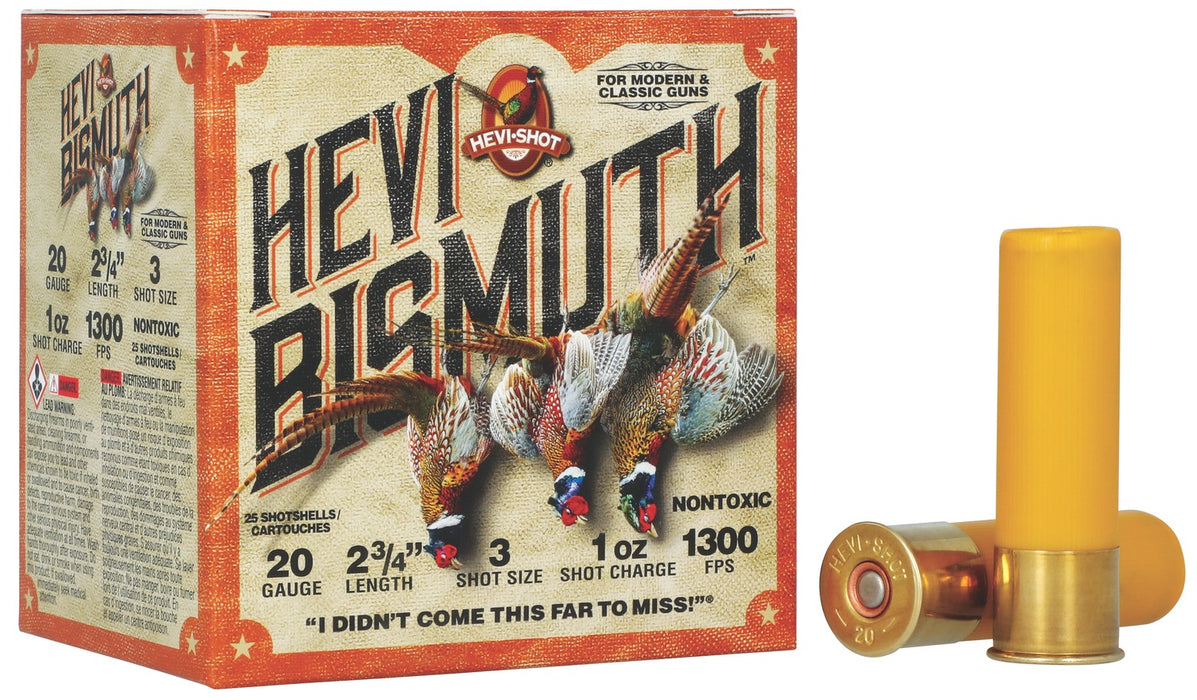 HEVI-Shot HS17713 HEVI-Bismuth Upland 20Gauge 2.75" 1oz Bismuth 3Shot 25 Per Box/10 Case