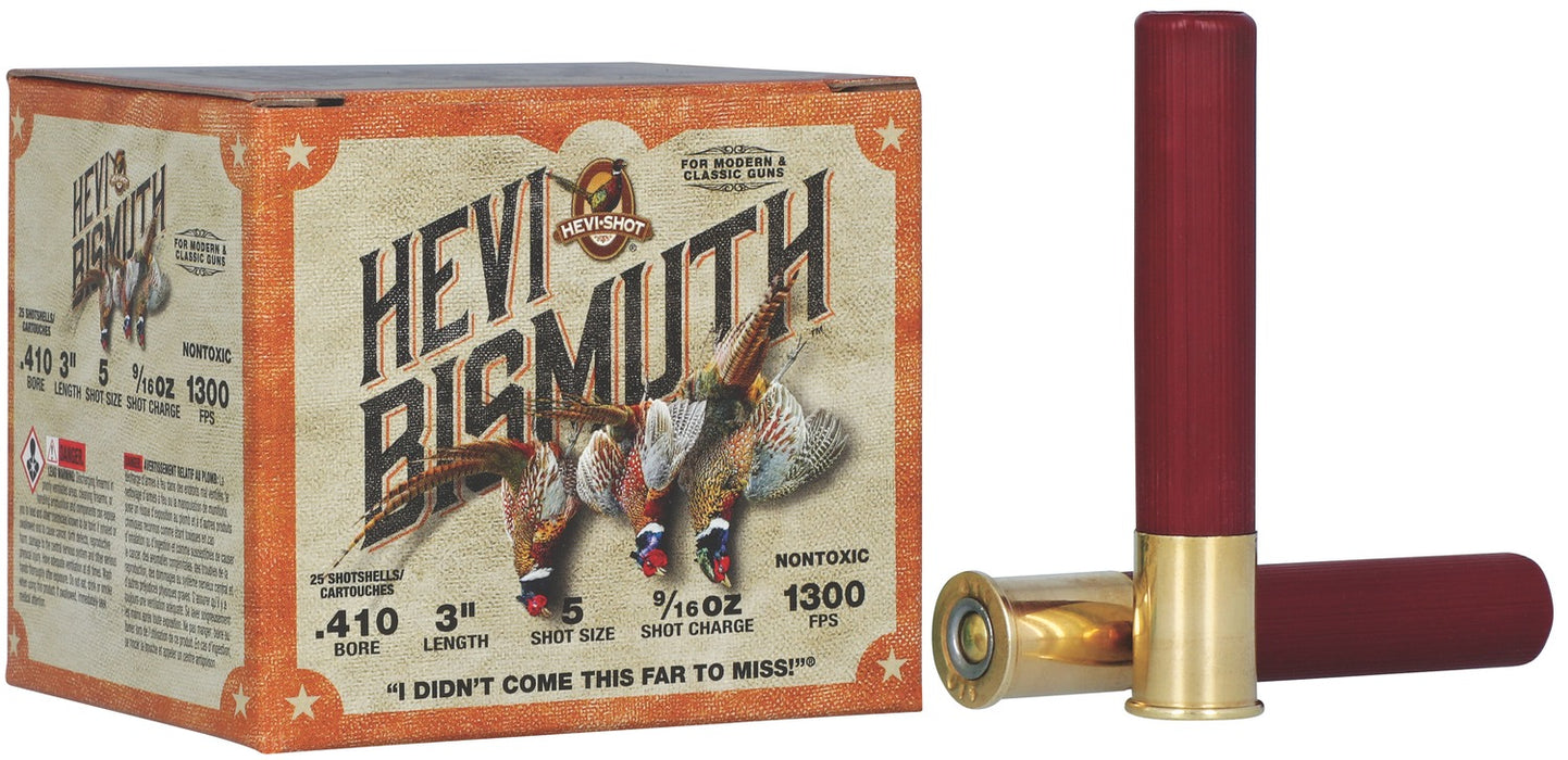 HEVI-Shot HS19715 HEVI-Bismuth Upland 410Gauge 3" 9/16oz Bismuth 5Shot 25 Per Box/10 Case