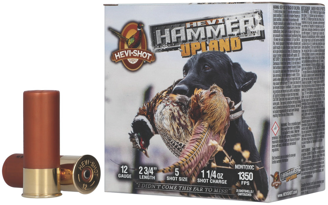 HEVI-Shot HS29105 HEVI-Hammer Upland 12Gauge 2.75" 1 1/4oz Steel/Bismuth 5Shot 25 Per Box/10 Case