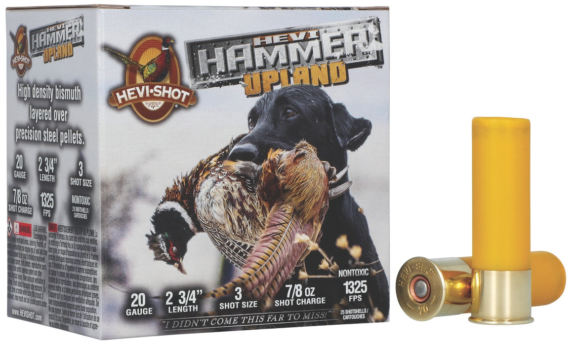 HEVI-Shot HS29203 HEVI-Hammer Upland 20Gauge 2.75" 1oz Steel/Bismuth 3Shot 25 Per Box/10 Case