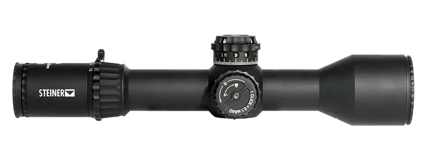 Steiner 5116 T6Xi  Black 2.5-15x 50mm 34mm Tube Illuminated SCR Mil Reticle First Focal Plane Features Throw Lever