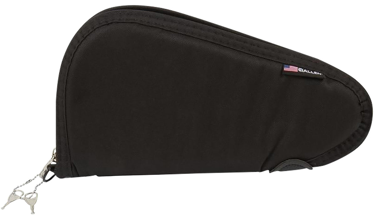 Allen 7411 Locking Handgun Case Black Endura, YKK Zippers & Foam Padding Includes 2 Keys 11" L